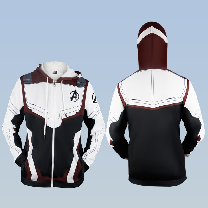Cosplay costume Avengers 4 themed T-shirt and pants set for kids, quantum battle suit, hoodie for boys.