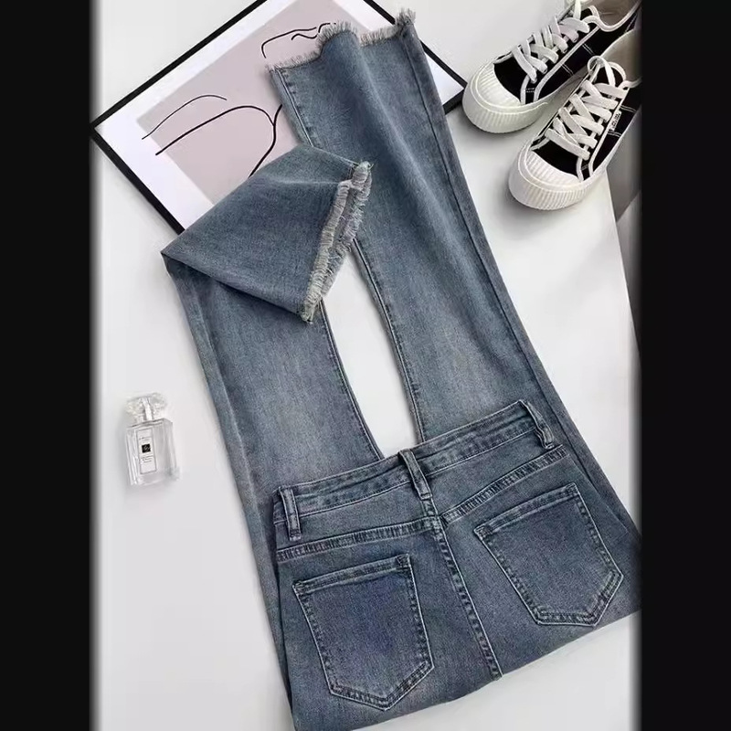 Dark Micro La Jeans Women's High Waist Summer Thin 2024 New Arrival Small Nine-point Loose Trendy Trumpet Pants Dark Micro La Jeans Women's High Waist Summer Thin 2024 New Arrival Small Nine-point Loose Trendy Trumpet Pants