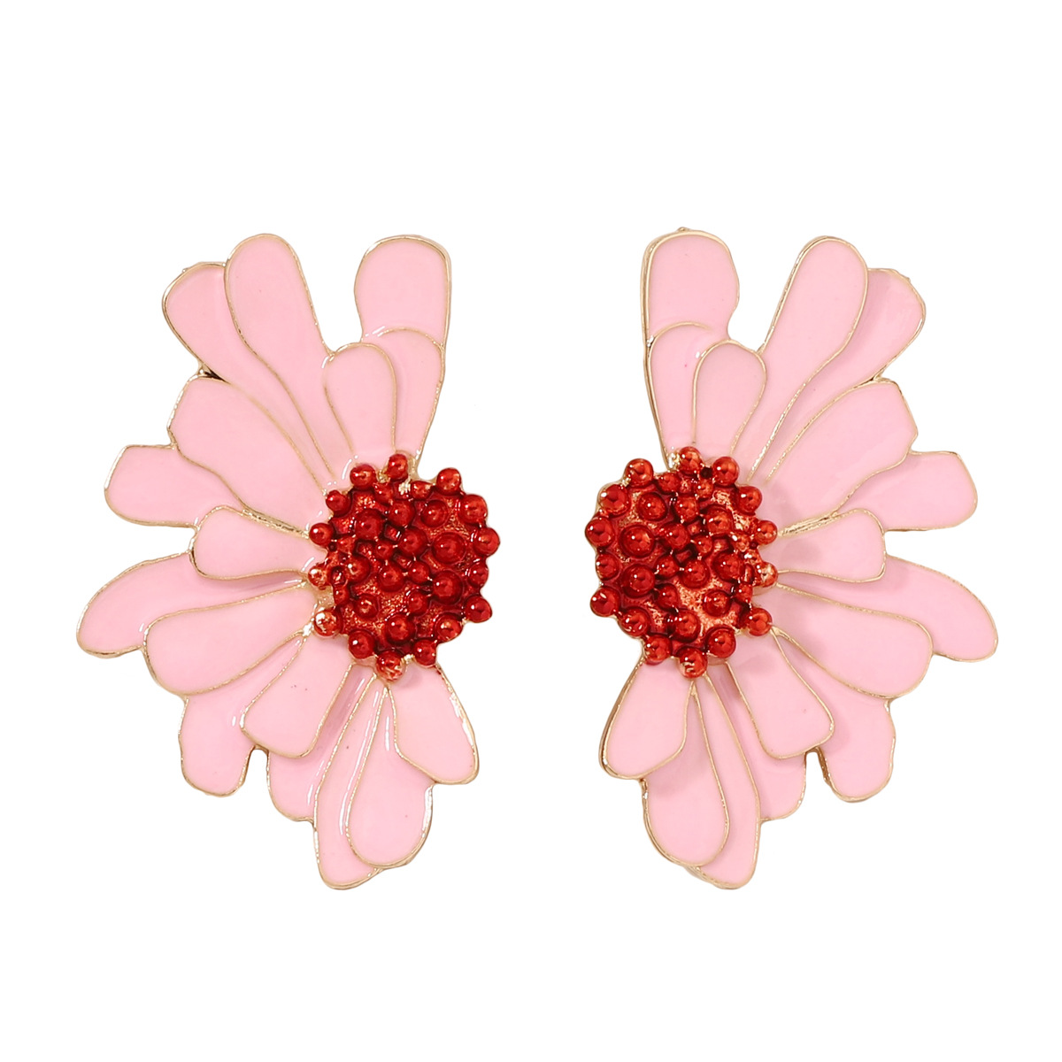 1 Pair Sweet Flower Enamel Plating Alloy Ear Studs display picture 8