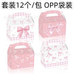 DD401外国貿易の小さい清新な美しいピンクの蝶結びの女子学生のパーティーの贈り物のキャンディーは紙の箱を持ちます。