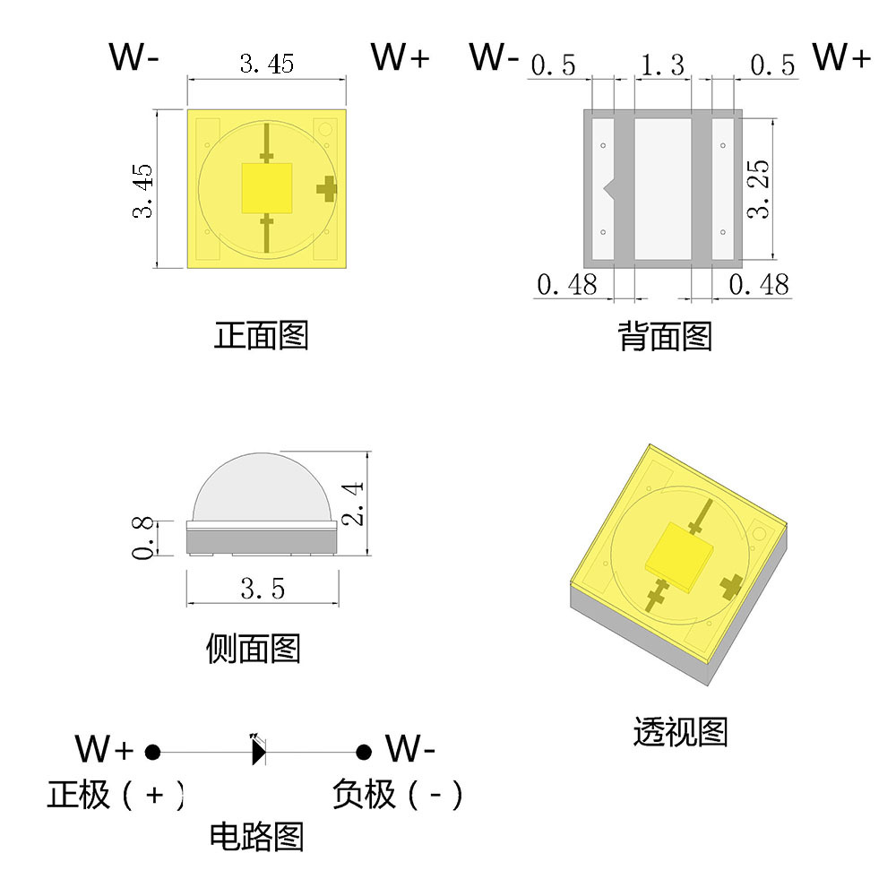 3535׹ledֵͲƵװоƬ55mil3535׹