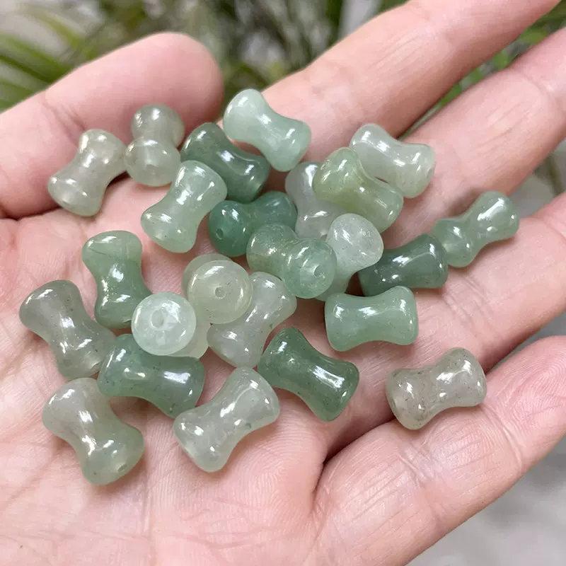 天然新疆天山翠竹节配饰 金丝玉东陵玉骨头DIY手链串珠散件批发