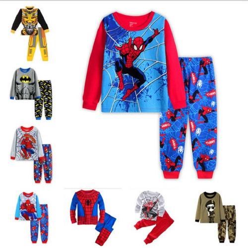 Cross-border children's wear, heroes league, long-sleeved pants, spring and autumn home wear set, animation two-piece set, wholesale, cross-border exclusive supply