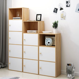 Free Shipping with Door Cabinet Storage Rack Storage Cabinet Deepened Four-Layer Storage Cabinet Bedside Table Clothing Storage Cabinet Changchang Zhen