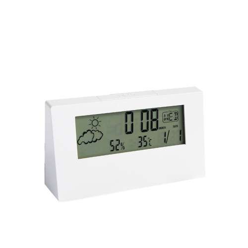 Cross-border best-selling thermometer and hygrometer clock creative weather display luminous small alarm clock ins transparent electronic alarm clock