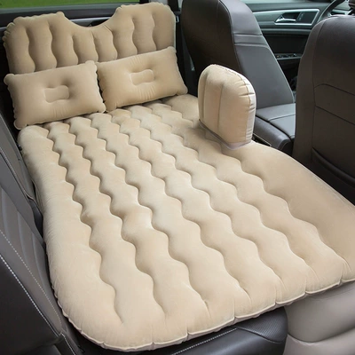 trunk suv air cushion bed — Vehicle-mounted inflatable bed - head-guard-beige