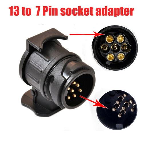 European car 13 to 7 plug trailer adapter truck connector RV power cord plug waterproof connector