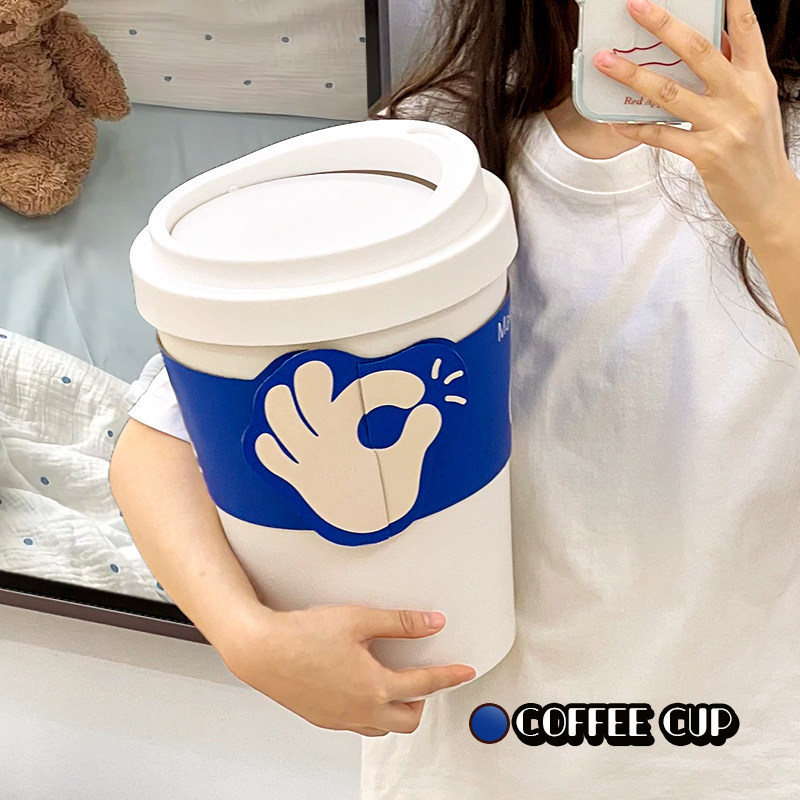 Creative and stylish coffee cup trash can with a high-end feel, suitable for home use in the living room or bedside, large capacity with a swing lid Creative and stylish coffee cup trash can with a high-end feel, suitable for home use in the living room or bedside, large capacity with a swing lid