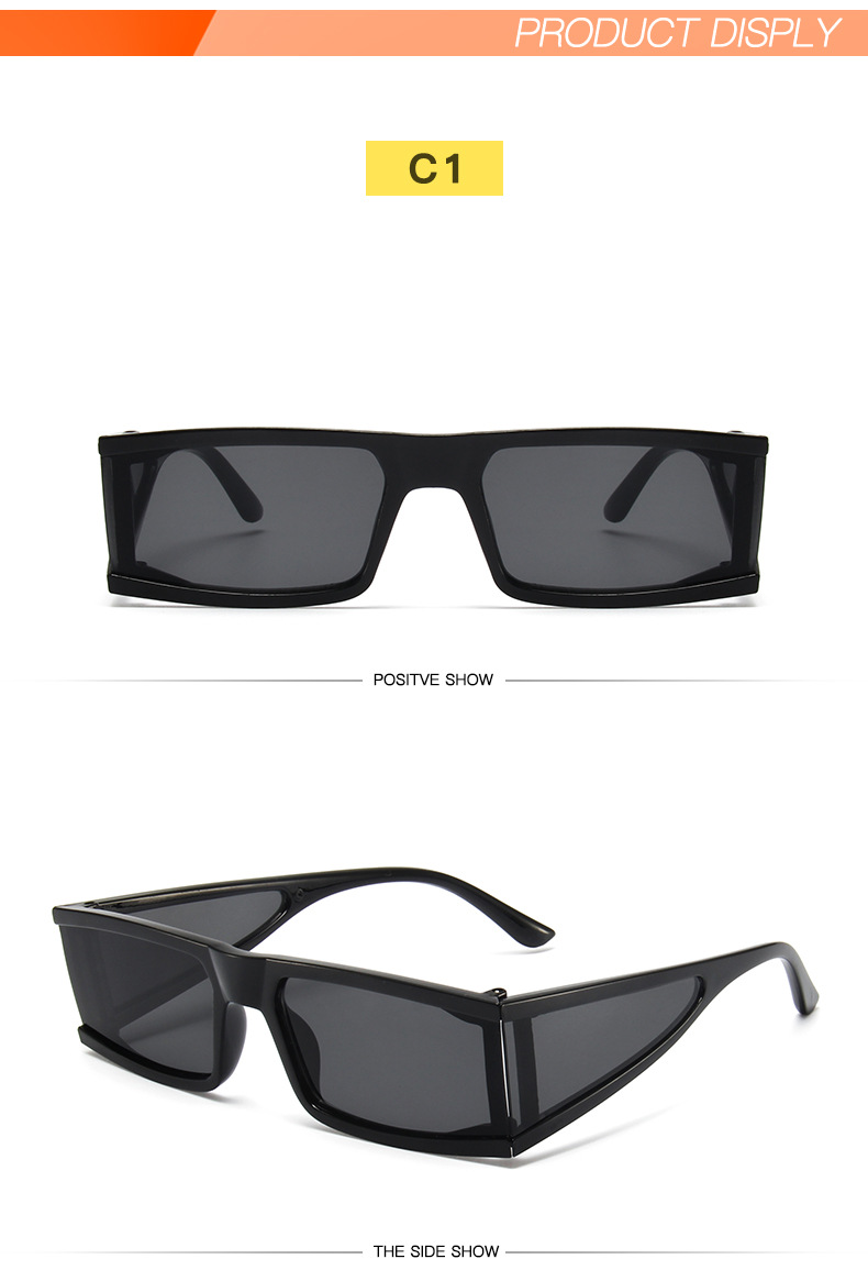 Personalised Small Box Sunglasses Punk Style Mercury Lens_voghion.com