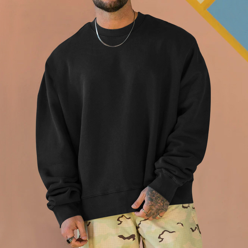 Sweater autumn new men's long sleeved pullover thick and versatile round neck sweater_voghion.com