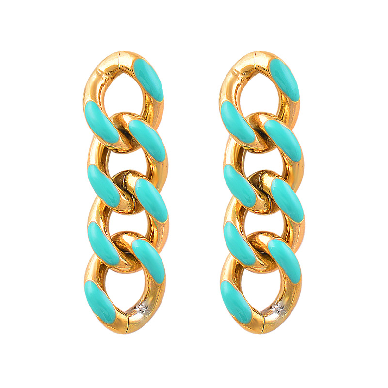 Fashion Geometric Titanium Steel Gold Plated Earrings 1 Pair
