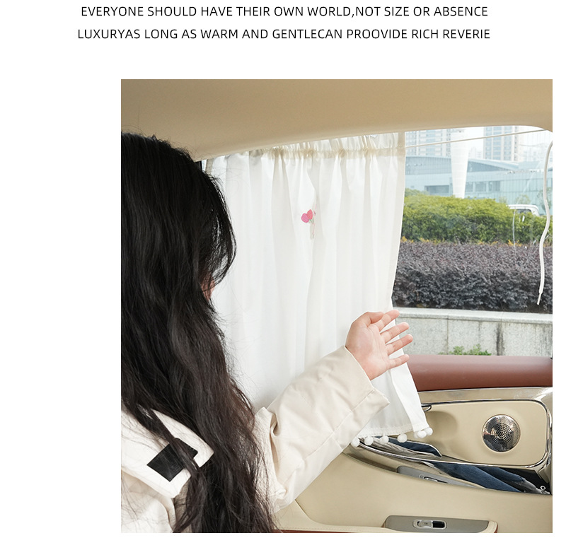 Blue Rain Original Car Curtain Creative Car Sunscreen Heat Insulation Sunshade Cute Retractable Car Privacy Curtain