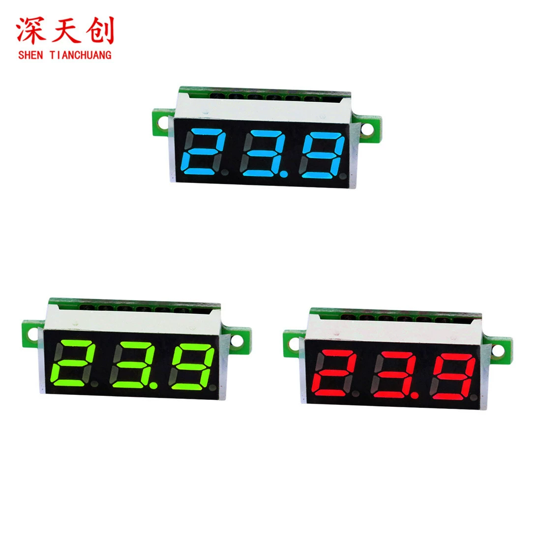 0,28-дюймовый ультра-Маленький цифровой вольтметр постоянного тока Головка Цифровой дисплей Регулируемый двухпроводной DC2.530V защита от обратного подключения