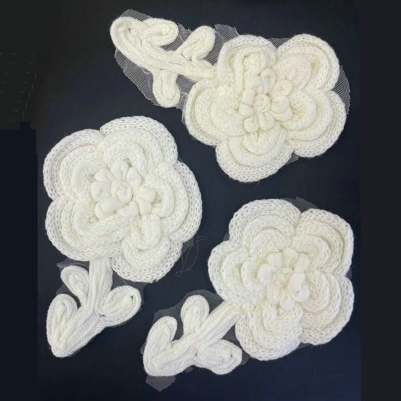 花朵毛巾绣花贴毛衣衣服装饰蕾丝刺绣布贴绣花ins布艺刺绣章补丁