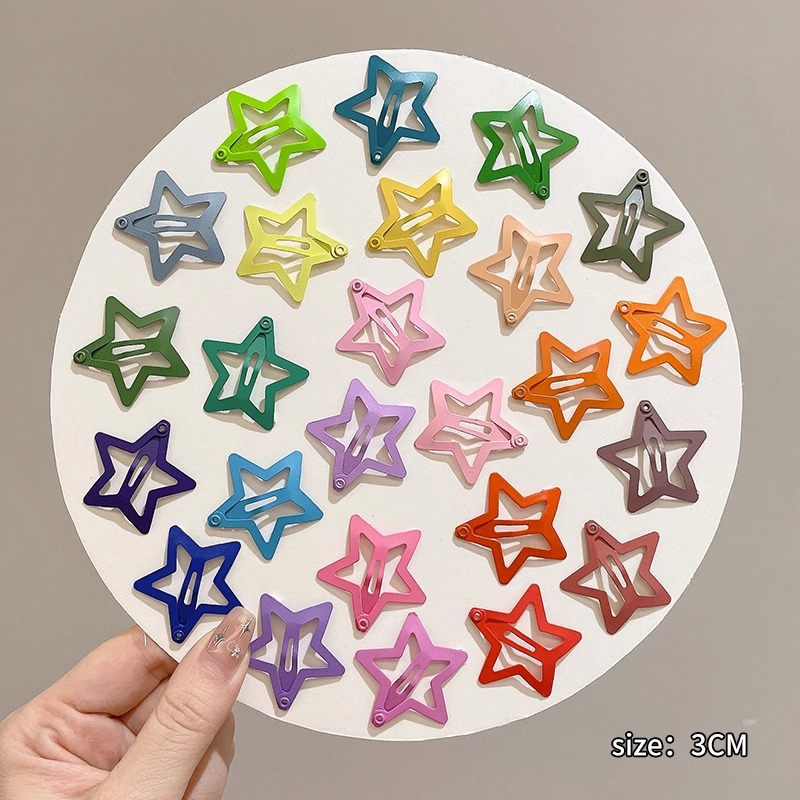 Pinza bb de color dopamina para niños cabello roto estrella de cinco puntas horquilla para niñas que no lastima el cabello, pinza para el cabello con flequillo para bebés, accesorios para el cabello lindos