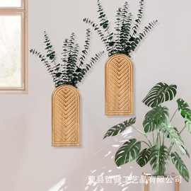 木制壁挂干花架室内置物装饰架波西米亚风格壁挂架储物架