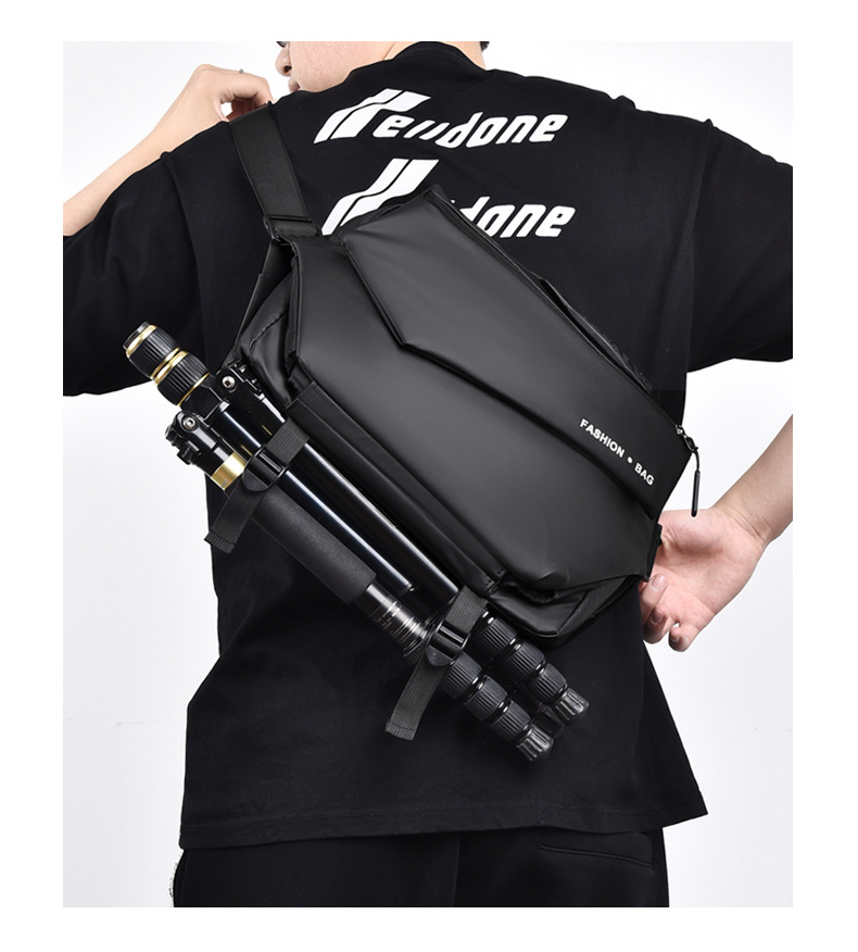 819g Weight Polyester Lining Material Zipper Closure Type Top Handle Strap Type Crossbody Bag Bags Type Street Occasion Oxford Cloth Material Waterproof Function Solid Color Pattern All Seasons Season Men'S Gender Streetwear Style Square Shape Men's Solid Color Oxford Cloth Zipper Crossbody Bag