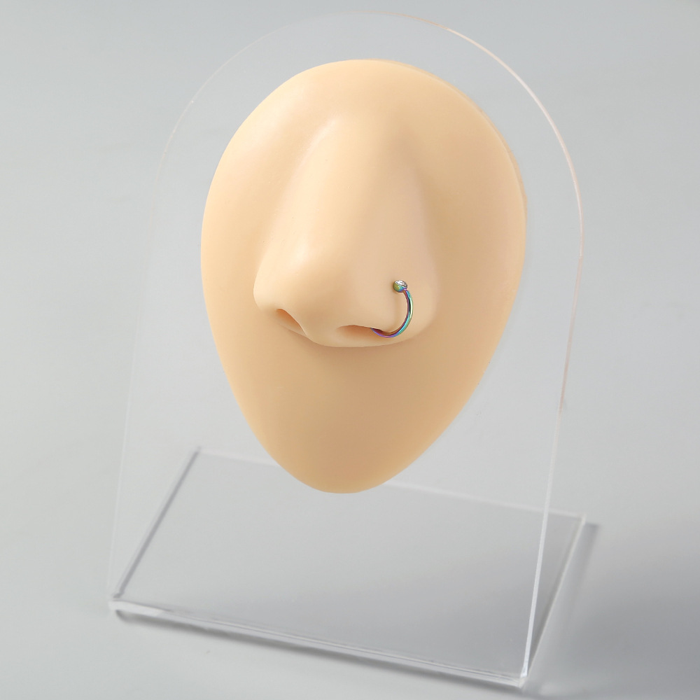 niche piercing C-shaped stainless steel rhinestone nose ring diamond nose nail jewelry