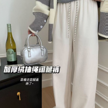 【加绒加厚】窄版显瘦雪尼尔灯芯绒休闲直筒裤 加绒保暖阔腿裤