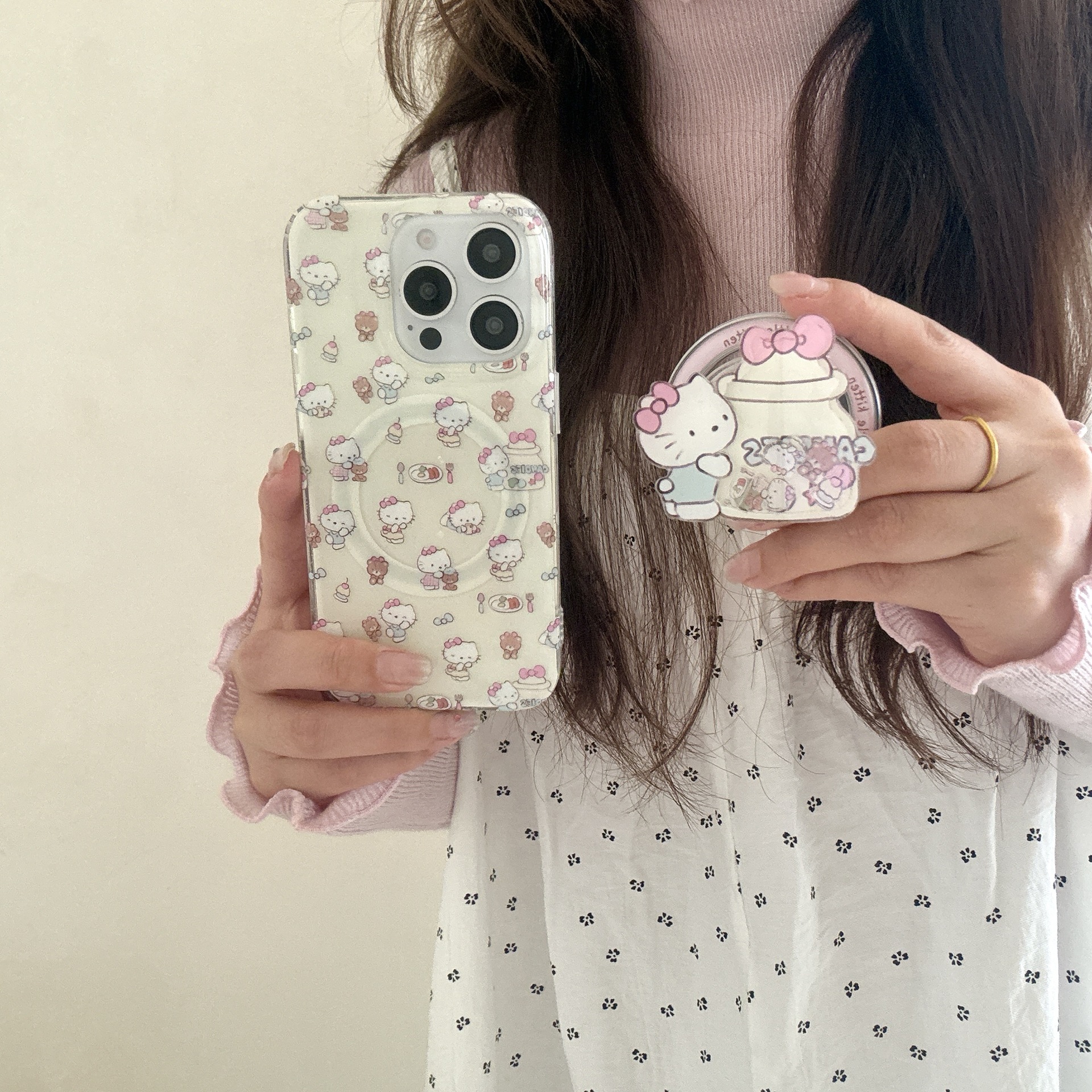 Lindo postre oso ktcat apple 15ProMax funda para teléfono móvil 16Pro Girl Heart 14/13 atracción magnética 16