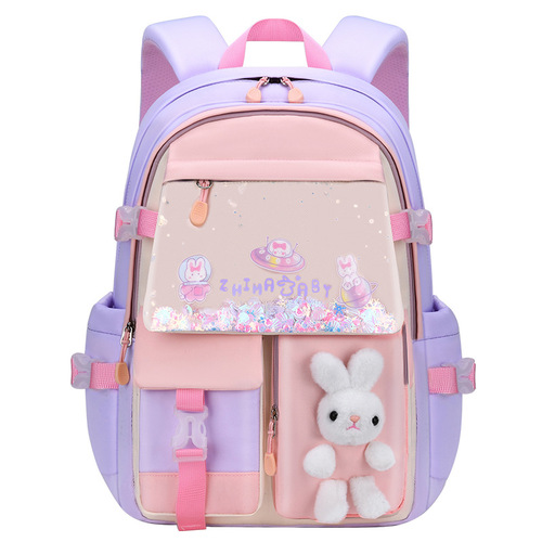 New Sesame Baby Primary School Bag Female 1-3-6 Cartoon Cute Student Lightweight Contrast Color Backpack