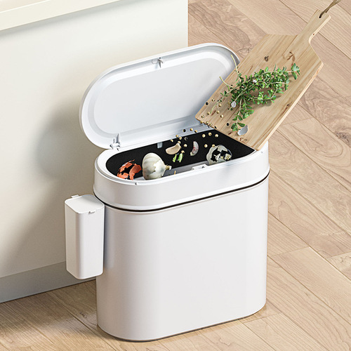 Manufacturer of light luxury household press-open lid plastic with storage box bathroom toilet living room dry and wet separation trash can