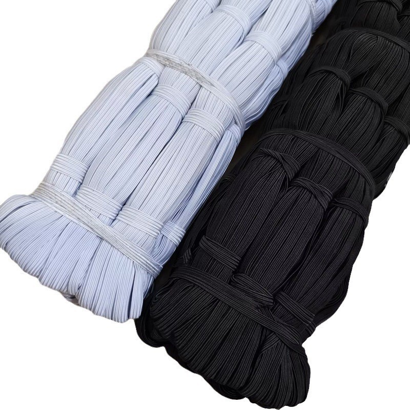 袖套浴帽皮筋弹力黑色走马扁松紧带白色跑马袖套缝纫服装箱包辅料