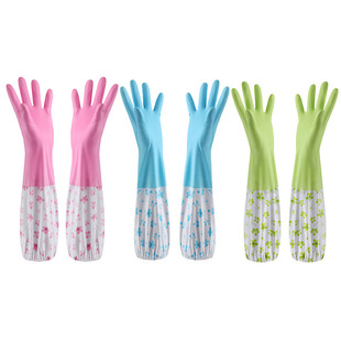 Laundry, Dishwashing Gloves, Women's Dishwashing Gloves, Household Housework, Thickeneded Winter Pvc Velvet Gloves Factory Wholesale