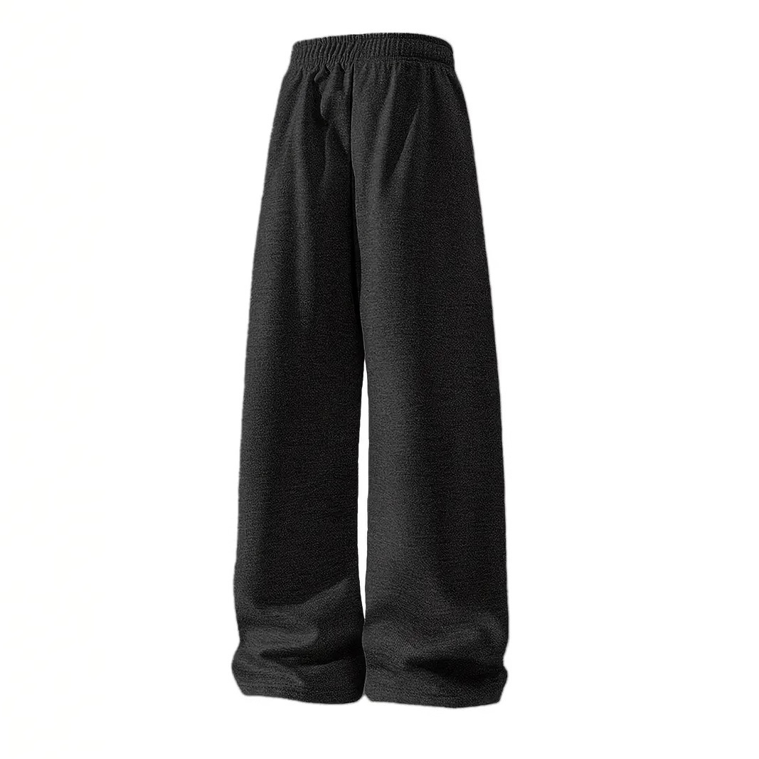 Men's Straight-Leg Pants – Vintage-Inspired Polyester Trousers With Adjustable Drawstring (Unisex Streetwear Style)_viptrois.com