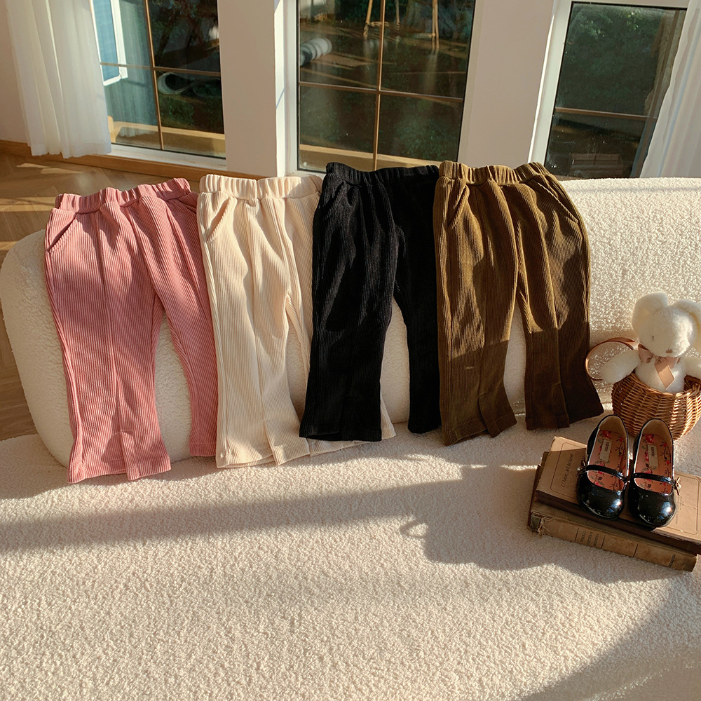 Elegant Cute Solid Color Corduroy Pants & Leggings display picture 1