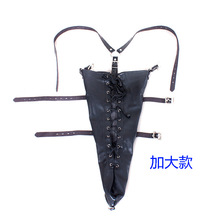 【加大款黑色系带版紧束单手套】情趣男士紧束手束缚袋禁锢捆绑皮