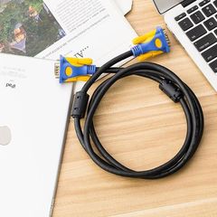 Connect the 3-meter VGA cable with 3+9 pins from the computer host to the monitor, set-top box, and projector