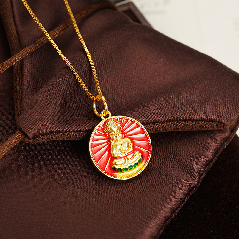Buda de oro de oro de Vietnam colgante de doble cara diy accesorios de joyería universal cobre chapado en oro para hombres y mujeres fabricantes de alta protección de color al por mayor