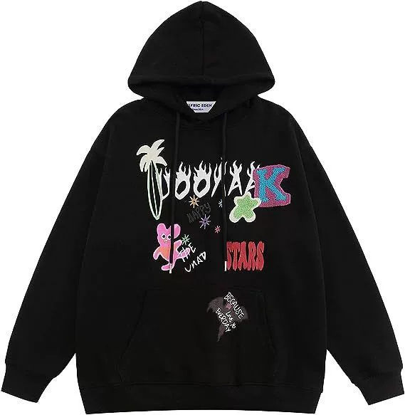 Demi-season Hoody, Retro Hip‑Hop Sweatshirt, Relaxed Fit, Sizes S–XXL