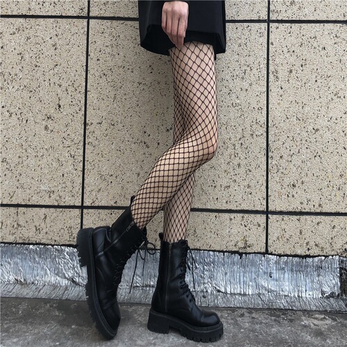 New product black silk fishnet socks and stockings women's ins trendy thin sexy ultra-thin black jk lace summer fish net bare legs