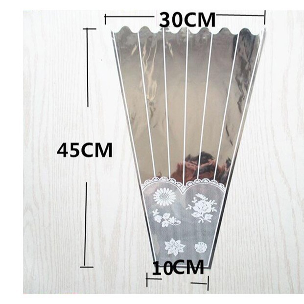 Comercio exterior exclusivamente para bolsa de embalaje de flores a rayas plateadas Gypsophila flor seca crisantemo suministros bolsa de embalaje