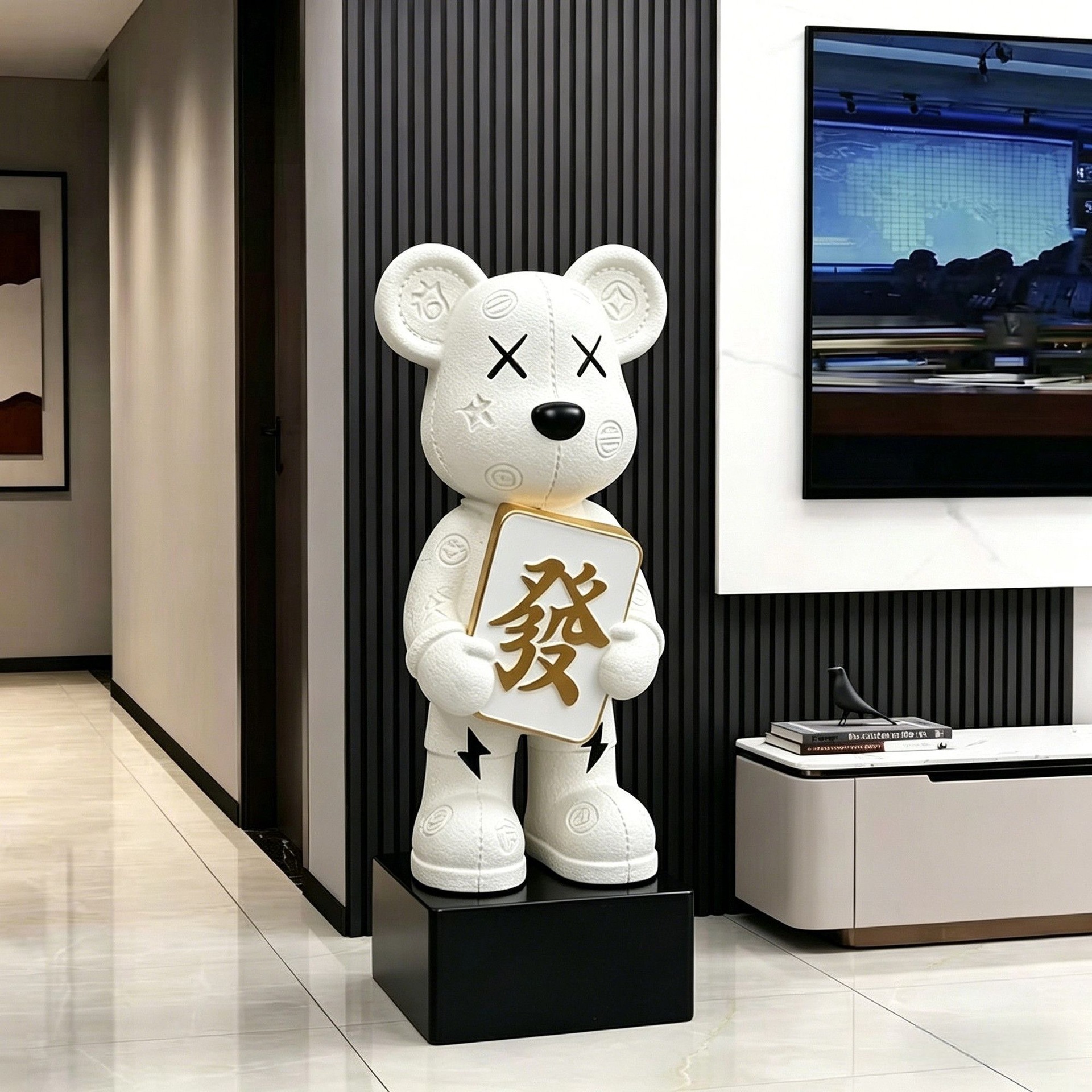 网红发财暴力熊存钱罐客厅落地大摆件电视柜沙发家居装饰乔迁礼物