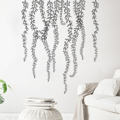 梵汐 新款 FX82092 黑色枝藤吊墜臥室客廳玄關牆面美化裝飾牆貼紙