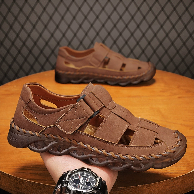 2025 популярные мужские сандалии большого размера для путешествий, новые модные персонализированные мужские тапочки для вождения, летние сандалии и тапочки