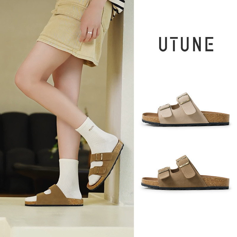 Optimized Fashion Retro Birkenstock Slippers for Women 2025 New Summer Outer Birkenstock Shoes Cork One-Strap Sandals