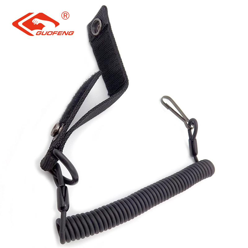 Políticas tácticas pistola cuerda de resorte cuerda telescópica cuerda de alambre revestida de goma cuerda de alambre de resorte cuerda de pistola
