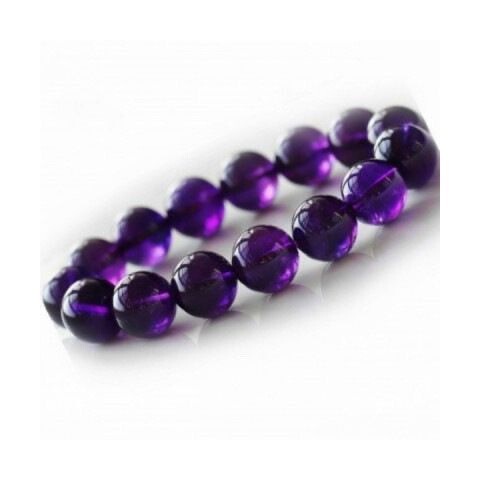 Genuine Grade 9, Gem-Quality, Fully Natural Uruguayan Amethyst Bracelet, Unisex, Deep Purple, Suitable as a Gift