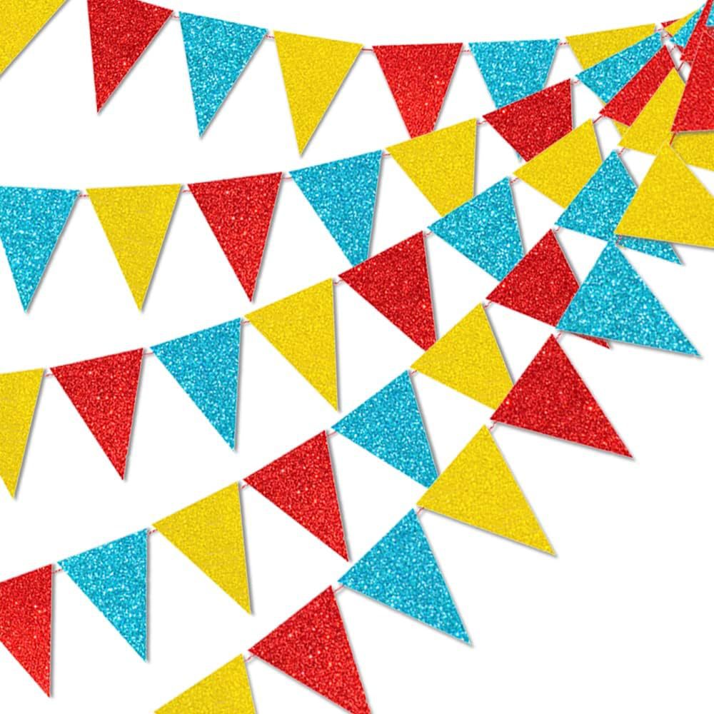 Colorful Triangle Flag Birthday Wedding Party Decoration Supplies Colorful Flag Festival Scene Layout Horizontal Amazon Explosions