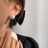 Advanced earrings from pearl, brand silver needle, light luxury style, high-quality style