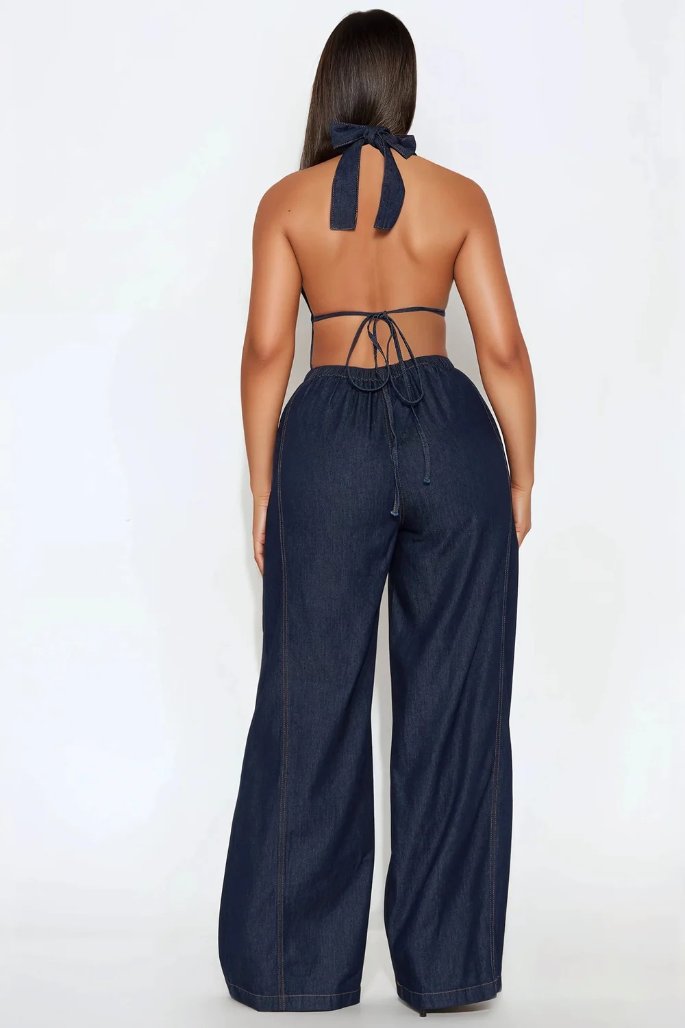 Slim Waist Washed Denim Jumpsuit Sleeveless Overall For Women American Style Straight Loose Fit_ecoleips.com