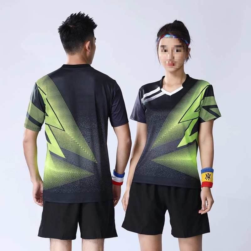 Factory Wholesale New Badminton Suit Short-Sleeved Breathable Quick-Drying Adult Table Tennis Suit Competition Sports