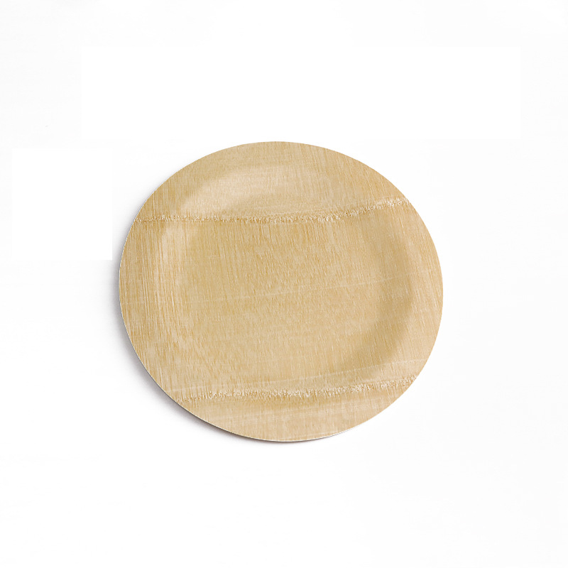 Placa cuadrada desechable de bambú placa redonda mesa de sala de estar casera fruta seca bocadillos placa comercial de té de la tarde placa de postre