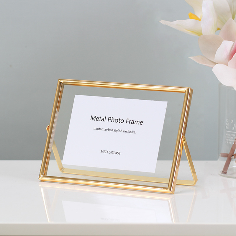 Cross-border supply Nordic ins wind rotating metal photo frame table 67810 inch transparent diy specimen manufacturers wholesale Cross-border supply Nordic ins wind rotating metal photo frame table 67810 inch transparent diy specimen manufacturers wholesale