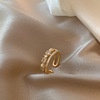 Tide, one size small design fashionable advanced ring, on index finger, light luxury style, high-quality style