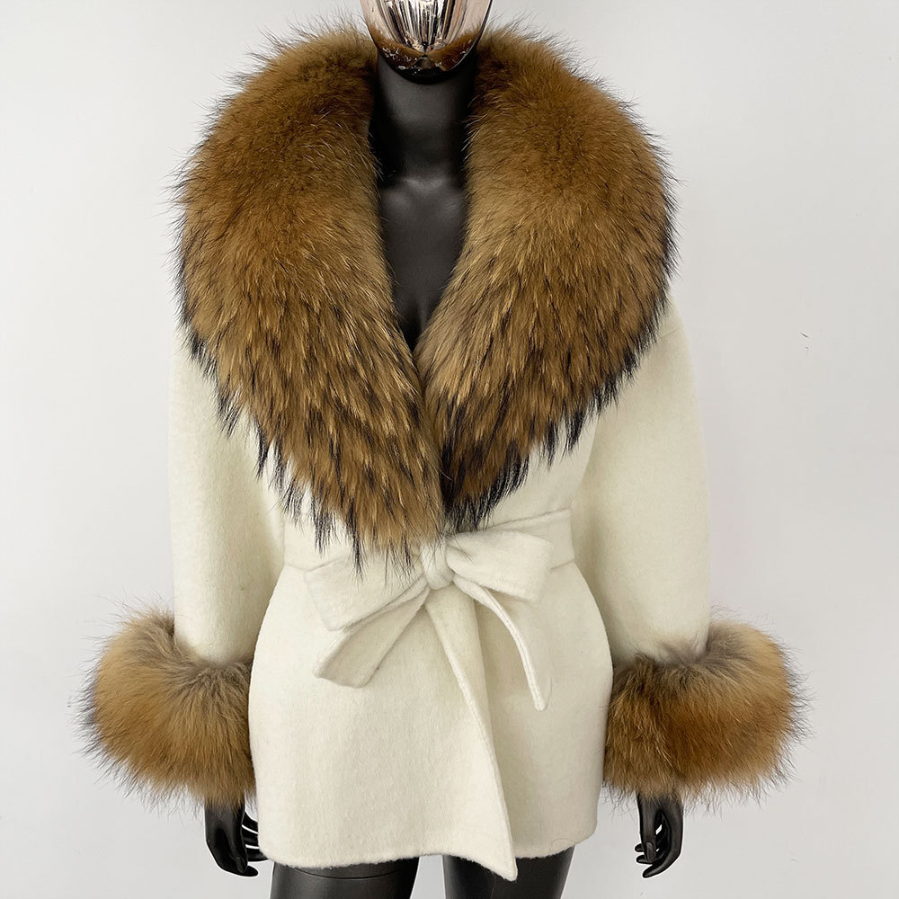 오프화이트 + 오리지널 컬러 너구리털